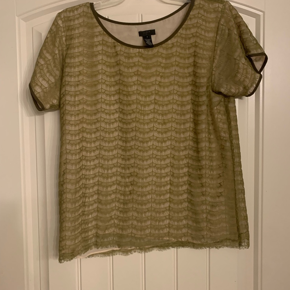Sheer Olive Green Top